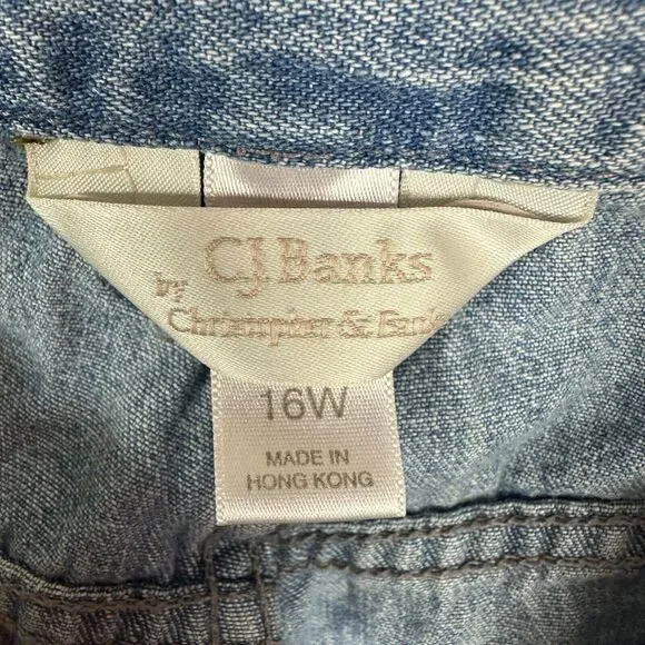 CJ Banks Womens Blue Capri Jeans Plus Size 16W - Picture 3 of 15